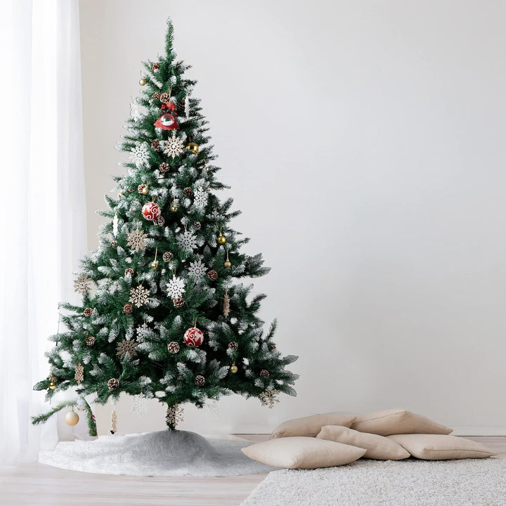 GIGALUMI Künstlicher Weihnachtsbaum mit Schnee-Effekt 180cm 1100 Spitzen Tannenbaum mit beschneiten