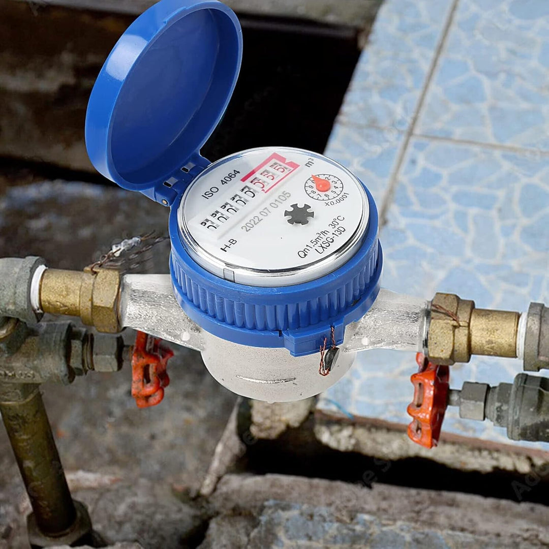 15mm Wasserzähler, 1/2 Zoll Anschluss Gartenwasserzähler Geeicht Kaltwasserzähler Zapfhahnzähler Was
