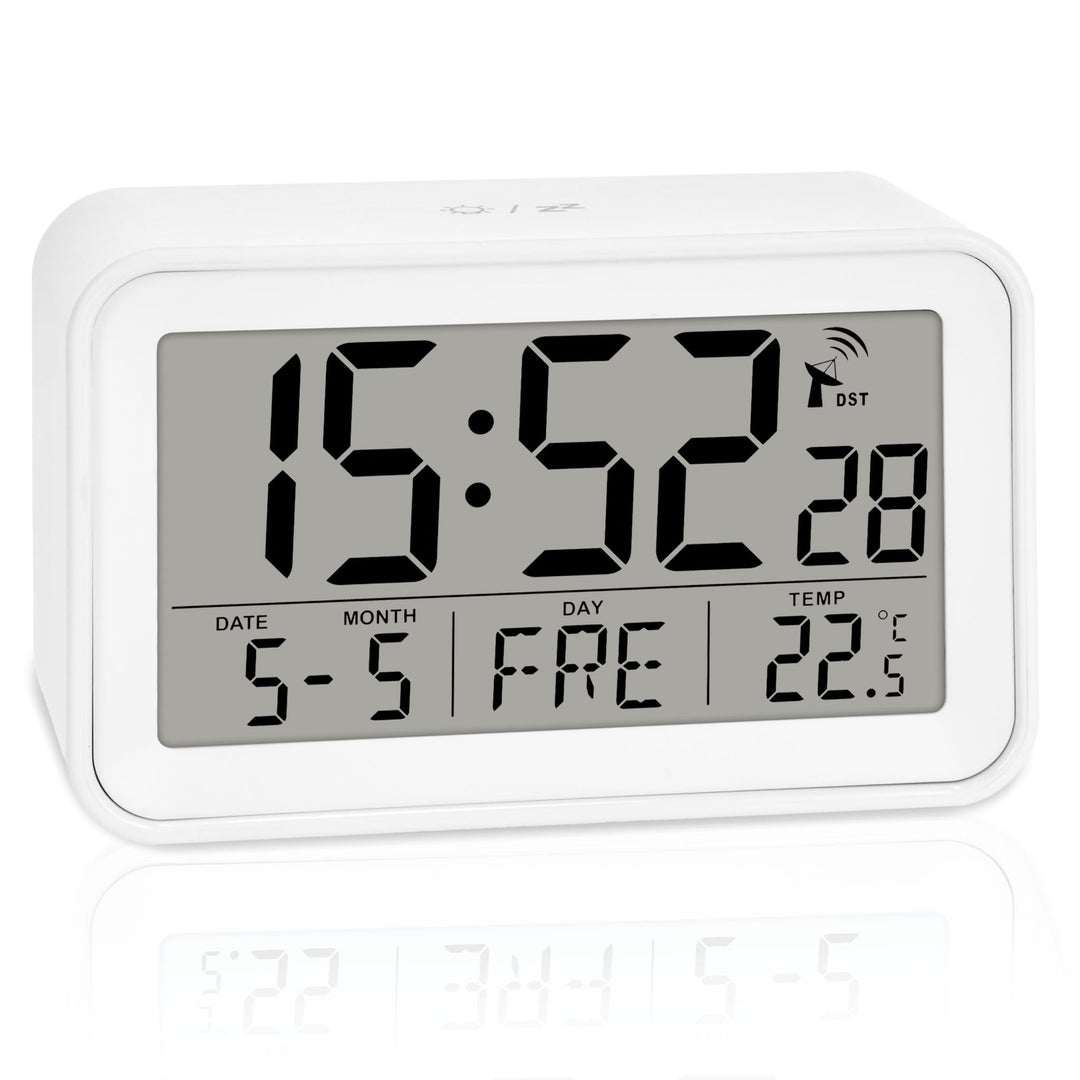 ADE Digitaler Funkwecker mit Licht | Temperaturanzeige und Kalender | kompakter Reisewecker | hübsch