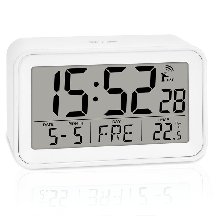 ADE Digitaler Funkwecker mit Licht | Temperaturanzeige und Kalender | kompakter Reisewecker | hübsch