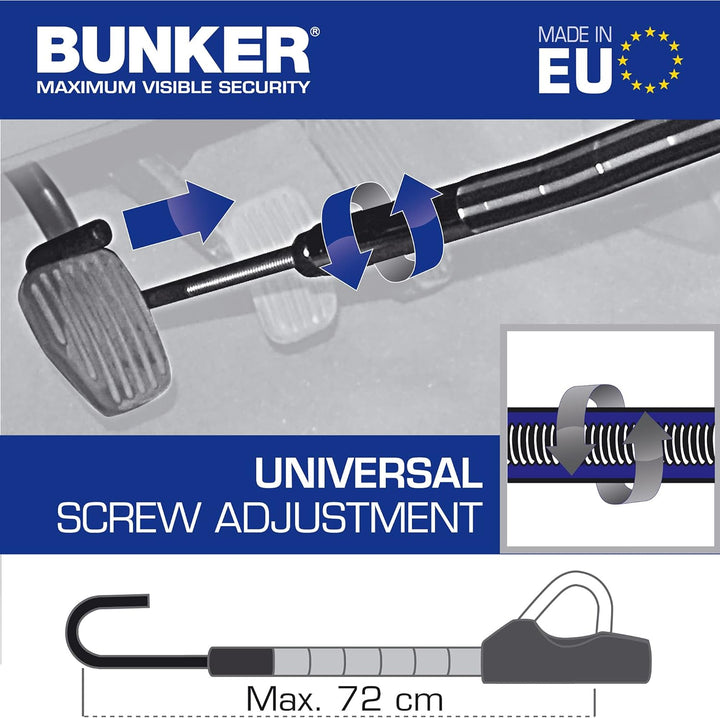 BUNKER BP80/B Lenkradkralle, Lenkradschloss für Pedal, Universal Gehärtetes Wippschloss, gepanzertes