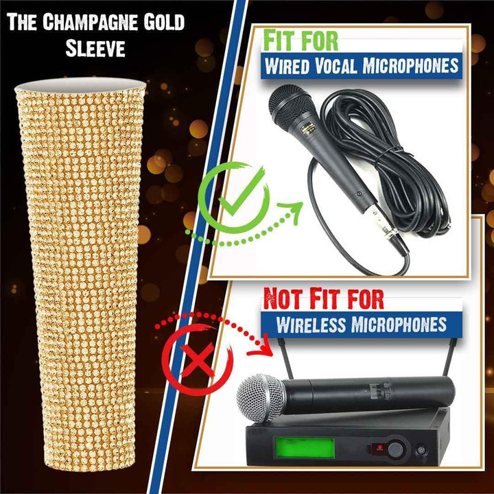 RhymKawa B58 Champagner Gold Mikrofon-Griff Hülle kompatibel mit Shure Wired Mikrofon SM58LC, Beta 5