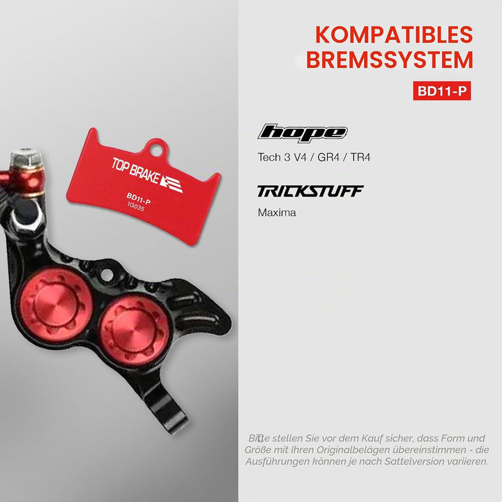 Top Brake Scheibenbremsbeläge Fahrrad für HOPE Tech 3 V4