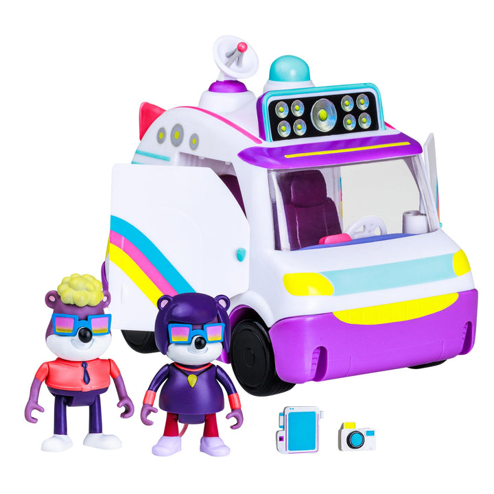 Bandai - Wilde Ermittlungen – Maus Brigade Van mit 2 Figuren – Fahrzeug für Kinder Serie Creature Ca