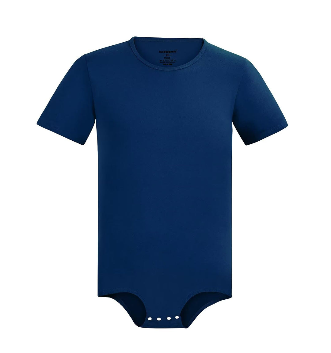 Landofgenie Männer Kurzarm Strampler Pyjama Bodysuit One Piece Strampler XS Dunkelblau, XS Dunkelbla