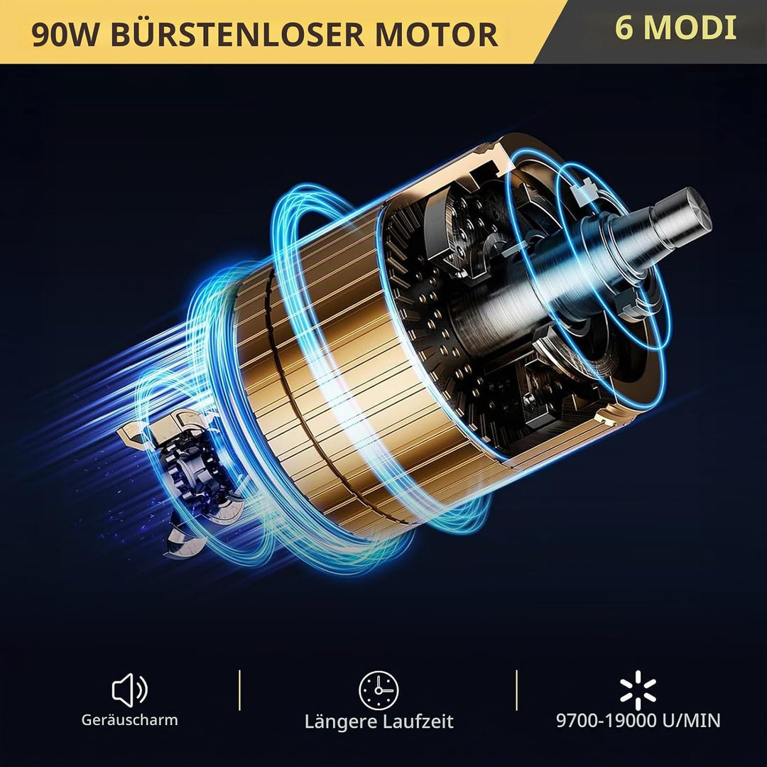 AMTOVL Exzenterschleifer Brushless Schleifmaschine Schleifgerät mit 5PCS 125mm Schleifpapier Schleif