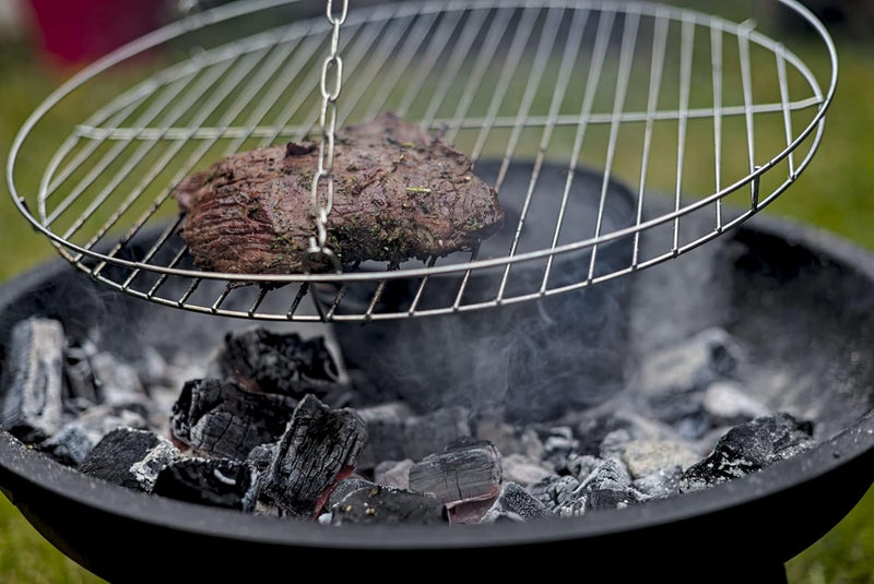 BBQ-Toro Schwenkgrill Ø 64 cm | Holzkohlegrill mit Feuerschale | Dreibein für Gulaschkessel | Grillr