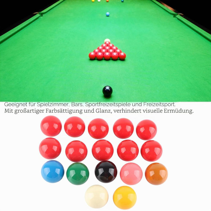 Snooker Kugeln Set 57,2 mm, 17 Stück Harz Snooker Balls Set für Britisches Billard Wettbewerbe und F