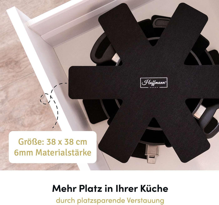 Hoffmann Kochgeschirr Pflegeset – 6 × Pfannenschoner 6 mm und 2 Mikrofasertücher für zuverlässigen K
