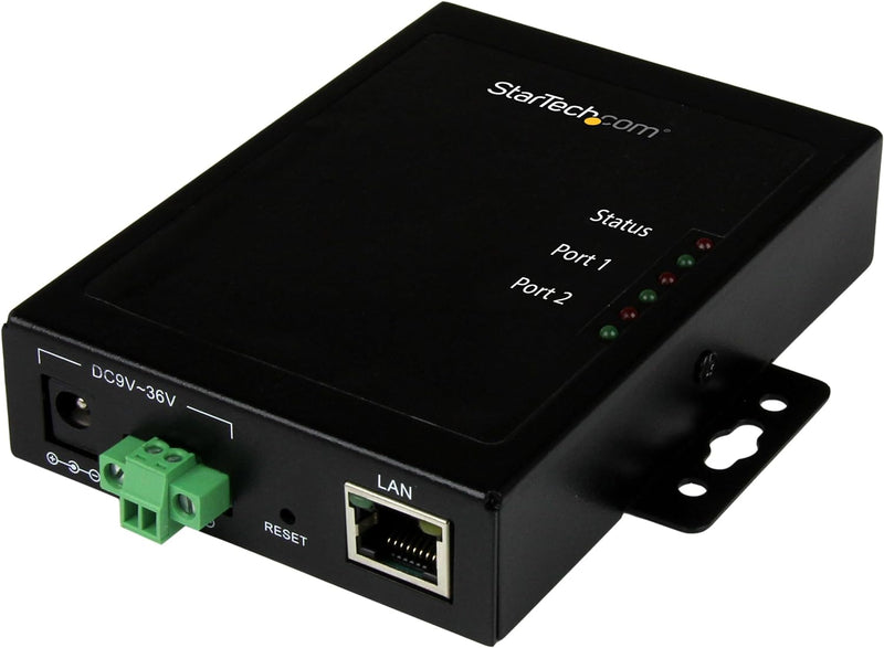 StarTech.com 2 Port Seriell auf IP Geräte Server, RS232, Metall und Montierbar, Serieller Geräte Ser