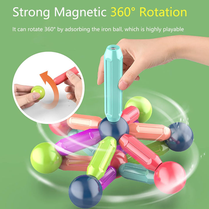 SVYHUOK Magnetische Bausteine 100 Stück Magnete Kinder, Magnetic Bauklötze Baukasten Kinderspielzeug