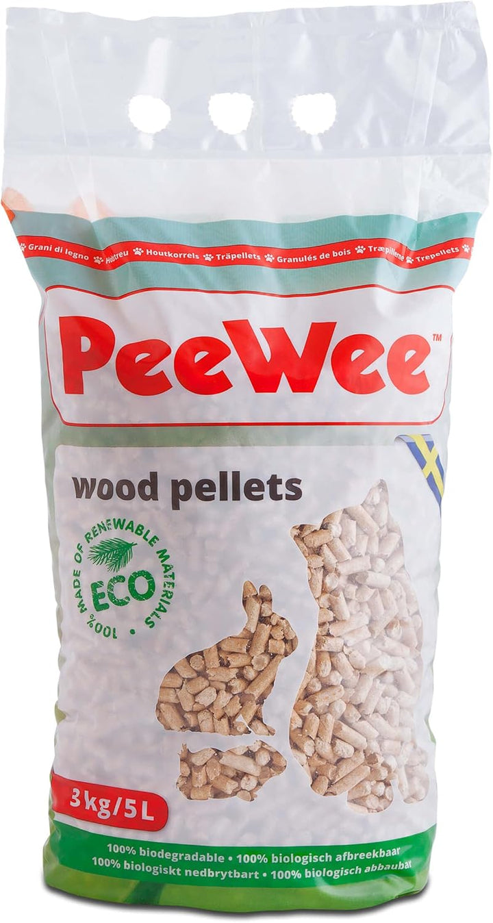 Katzentoilette PeeWee EcoMinor Katzenklo offen Schale Katzen WC inkl. 3kg Streu Holzpellets Pellets,