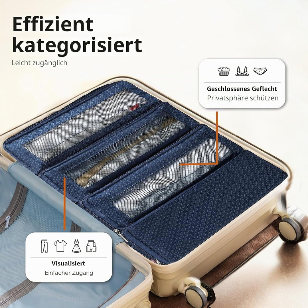 Koffer-Organizer, Reisetaschen-Organizer für Gepäck, Kompressions-hängende Packwürfel für Reisen, Ha