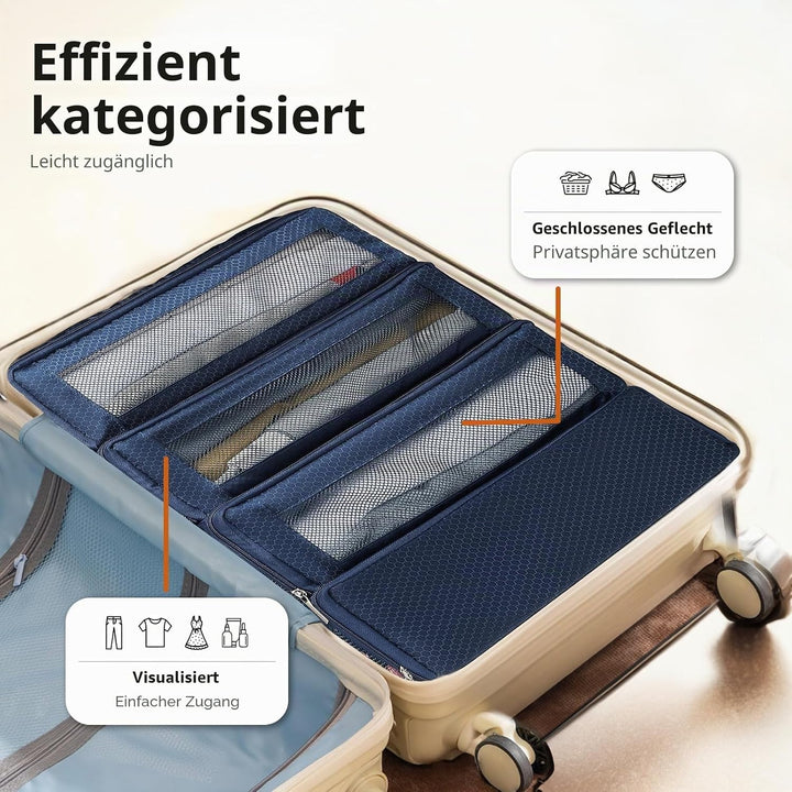 Koffer-Organizer, Reisetaschen-Organizer für Gepäck, Kompressions-hängende Packwürfel für Reisen, Ha