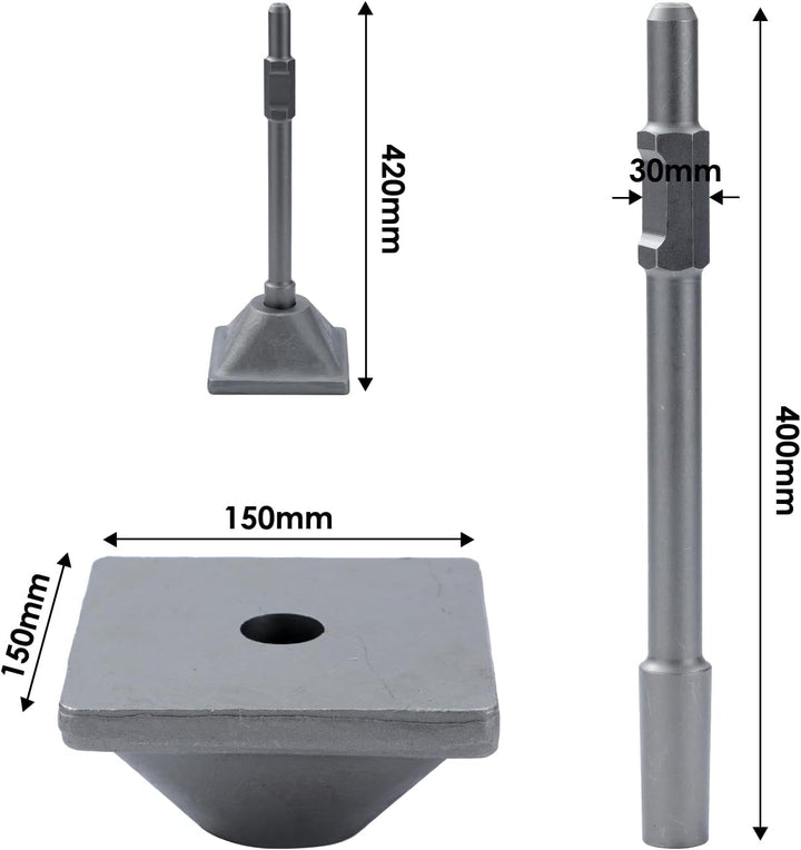 TOPWAY PH65 Presshammer-Bodenstampfer, 9 kg, 1-1/8 Zoll Sechskantstampferschaft und Platte, für Pres