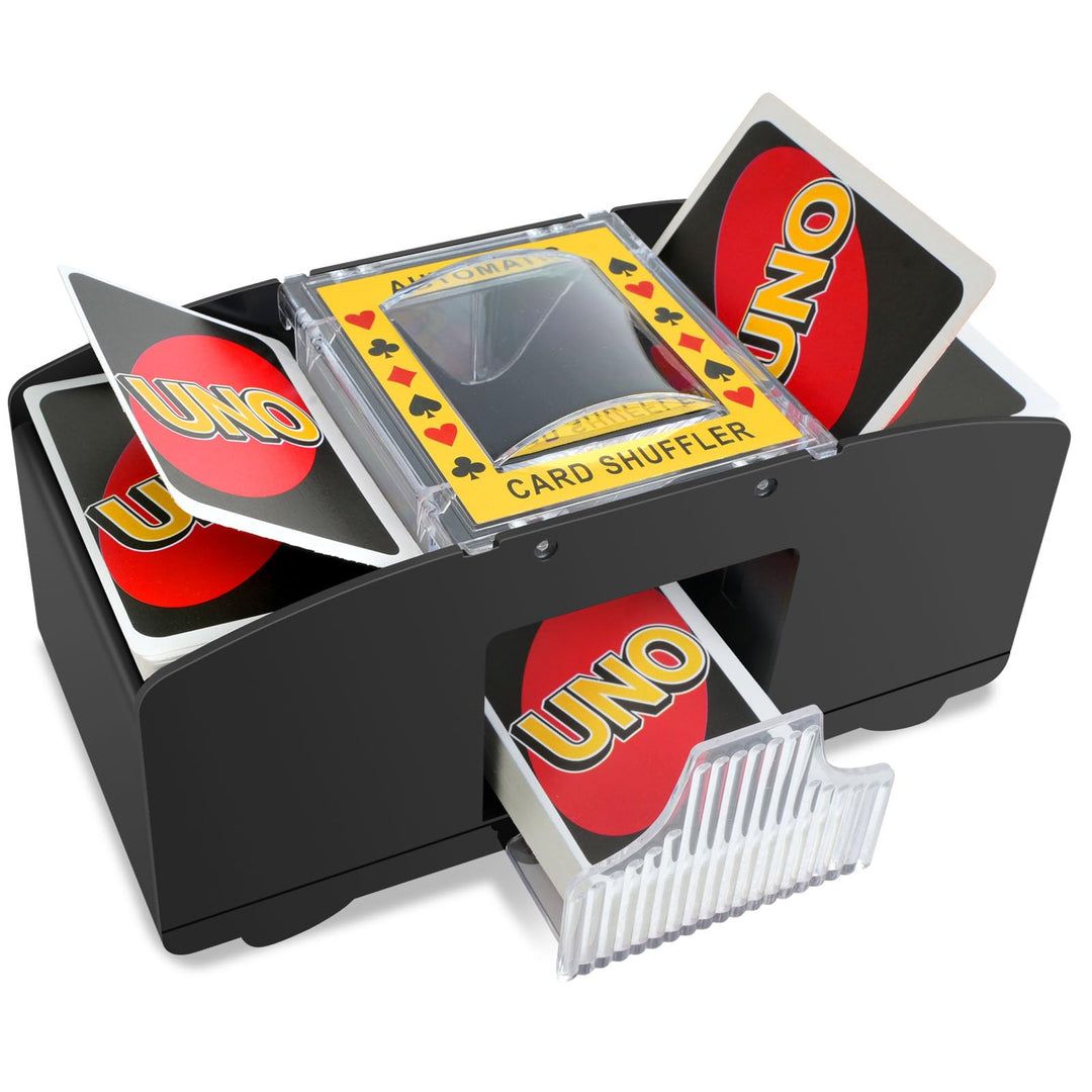 Vonsera Kartenmischmaschine Elektrische, Automatisch Kartenmischer für 1-2 Decks, Spielkarten Karten