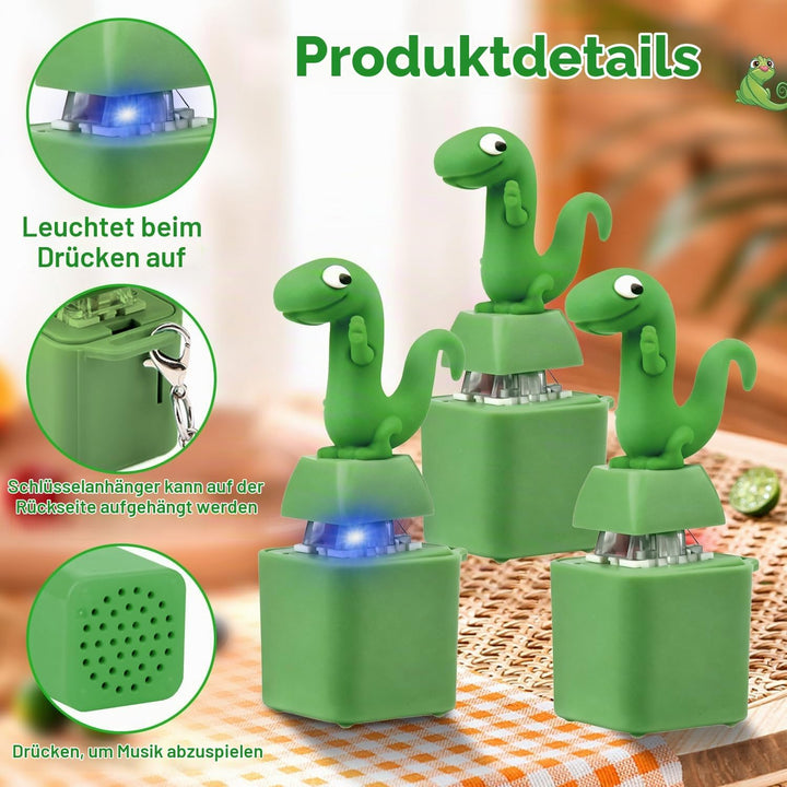 xinrongda Lizard Keychain Sound, 3 Stück Lizard Button Fidget Keychain, Eidechsen-Schlüsselanhänger