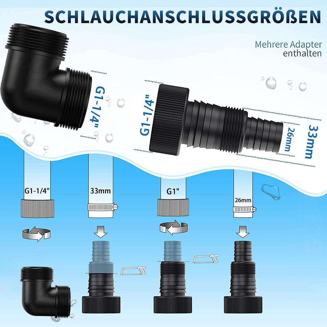 FOTING Tauchpumpe 400 W, 8000 l/h, Förderhöhe max. 8 m, Eintauchtiefe max. 7 m, einstellbarer Schwim