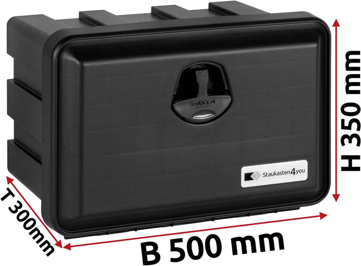 LKW Staukasten aus Kunststoff 500x350x300mm 30 ltr, Edelstahlhaus Werkzeugkasten, Unterbaubox für Nu