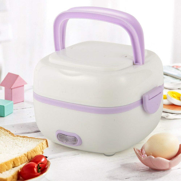 RibasuBB 200W Multifunktionale Elektrische Brotdose, Dampfgarer 1L Tragbarer Reiskocher Dampfgarer,