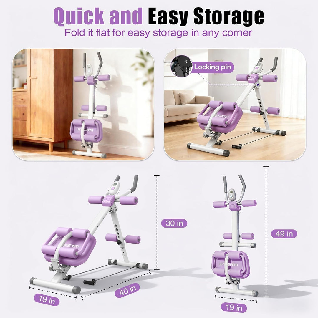 Bauchtrainer Bauchmuskeltrainer für Zuhause, Multifunktionale Verstellbarer Trainingsgerät für Ganzk
