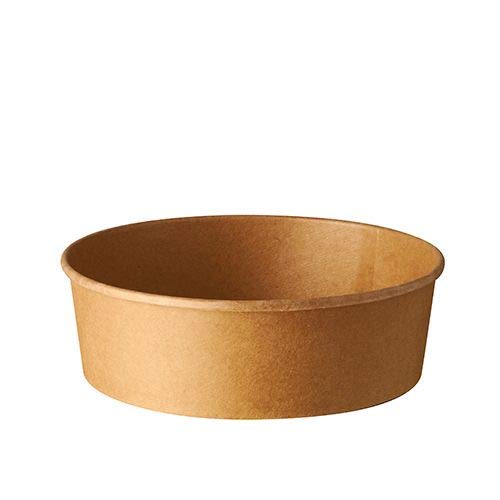 50 Salatschalen 480ml | to go Schalen braun rund I Biologisch abbaubare Salatschale Kraftkarton Verp