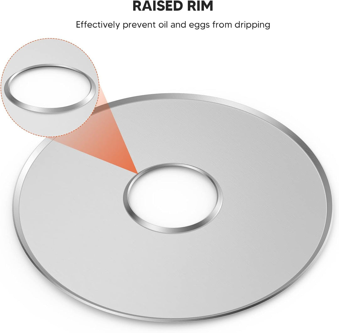 Onlyfire Feuerplatte, Grillplatte Edelstahl, Ø 54,6 cm Grillring, Feuerring mit Ölauffangrillen, BBQ