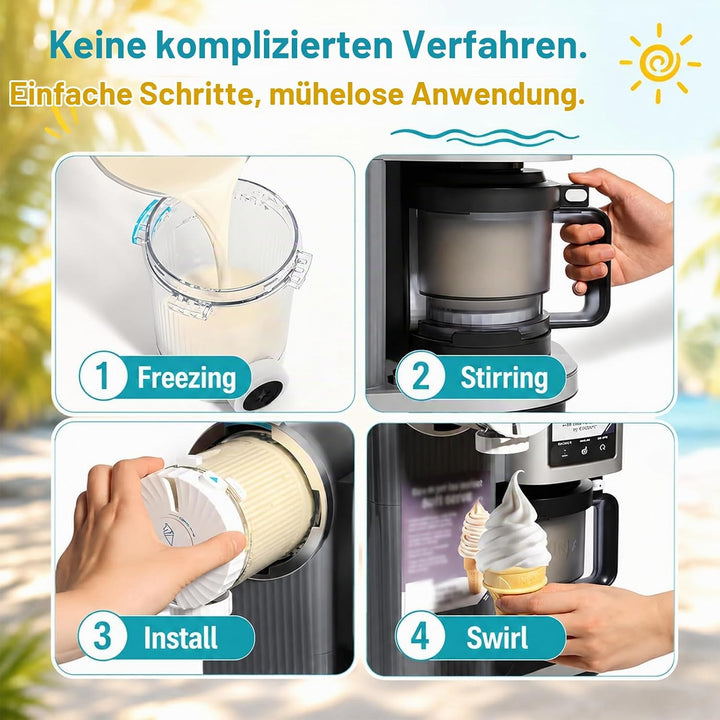 Behälte für Cream Ninja Eismaschine - 4 set 480ML Ninja Creami Behälter - Ninj-a creami Swirl Behält