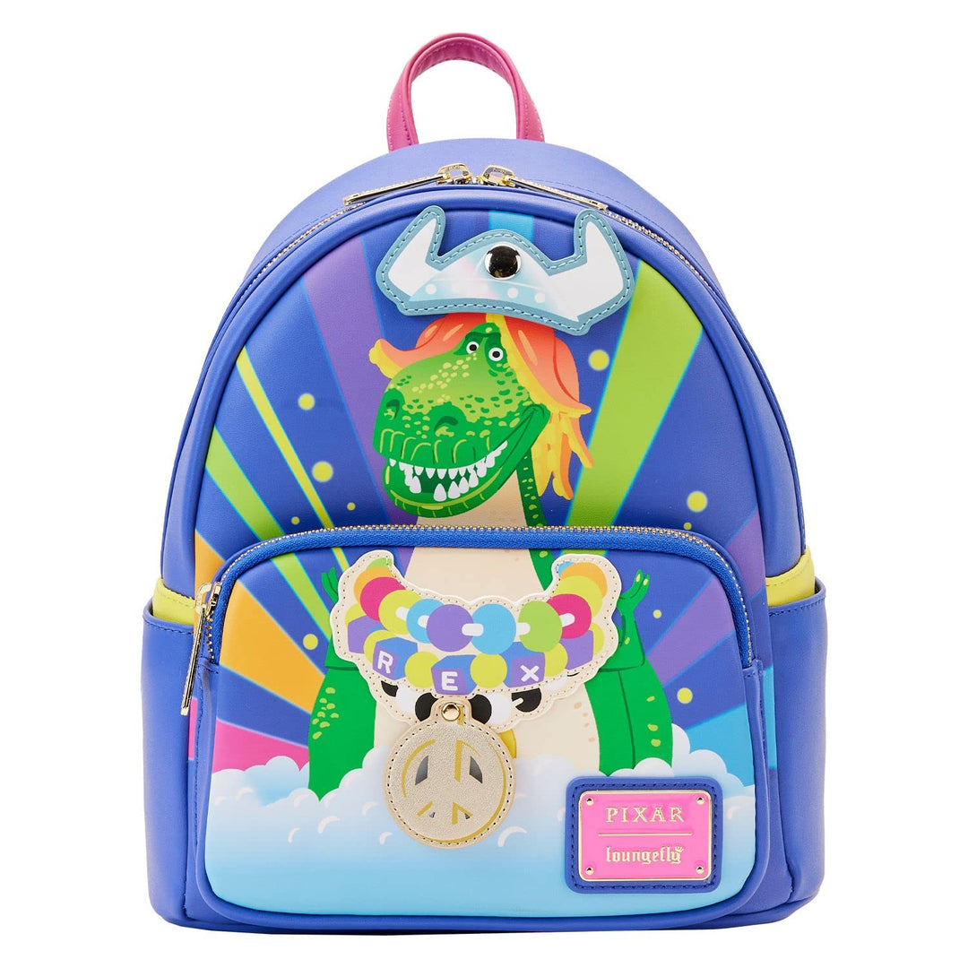 Loungefly Disney Pixar Toy Story Partysaurus Rex Damen Doppelriemen Schultertasche Mini Rucksack Gel