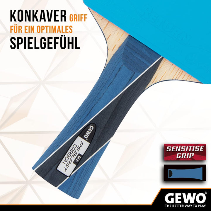 GEWO PS Blast Carbon Tischtennisschläger - ITTF genehmigter Profi-Tischtennisschläger, Carbon-Schläg