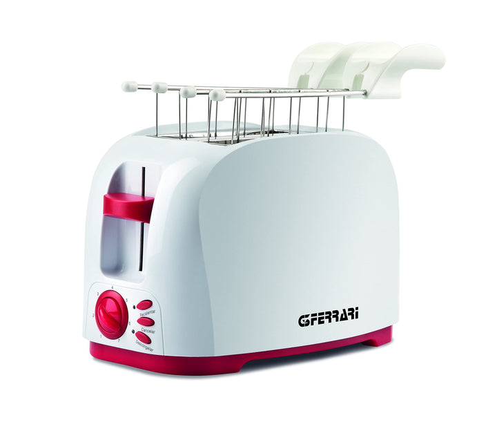 G3 Ferrari G10179 Toaster, 800 Watt, Edelstahlzange, grosse Schlitze für gefüllte Toasts, Krümelschu