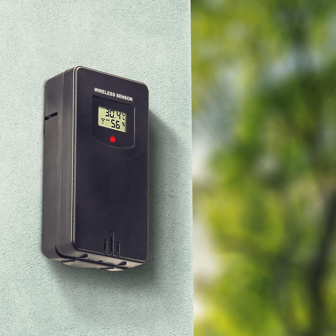 WLAN-Wetterstation mit Aussensensor: 4-Tage-Prognose, App-Zugriff weltweit, Schwarz – Übersichtliche