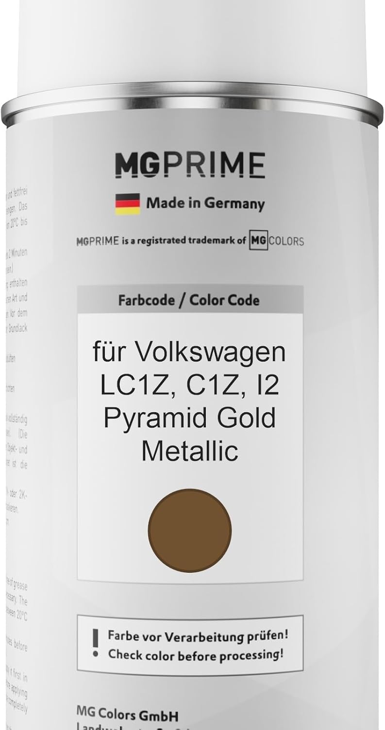 MG PRIME Autolack Sprühdosen Set für Volkswagen VW LC1Z / C1Z / I2 Pyramid Gold Metallic Basislack K