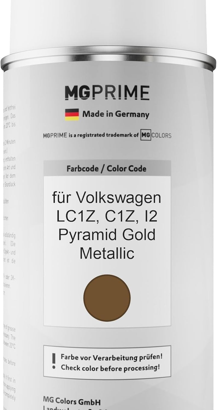 MG PRIME Autolack Sprühdosen Set für Volkswagen VW LC1Z / C1Z / I2 Pyramid Gold Metallic Basislack K