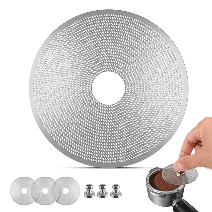 3er-Set 58-mm-Espresso-Puck-Sieb mit rundem Loch in der Mitte – 0,2 mm ultradünnes Espresso-Puck-Sie