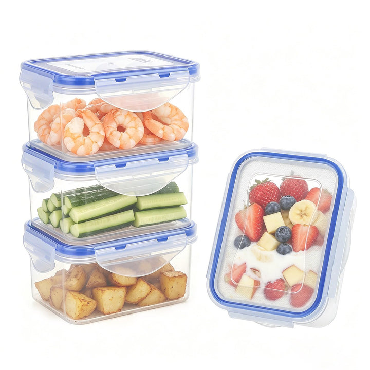EASYLOCK 4PACK Kleine Dosen mit Deckel Plastik, Gefrierdosen 500ML, Meal Prep Boxen, Mikrowellengesc