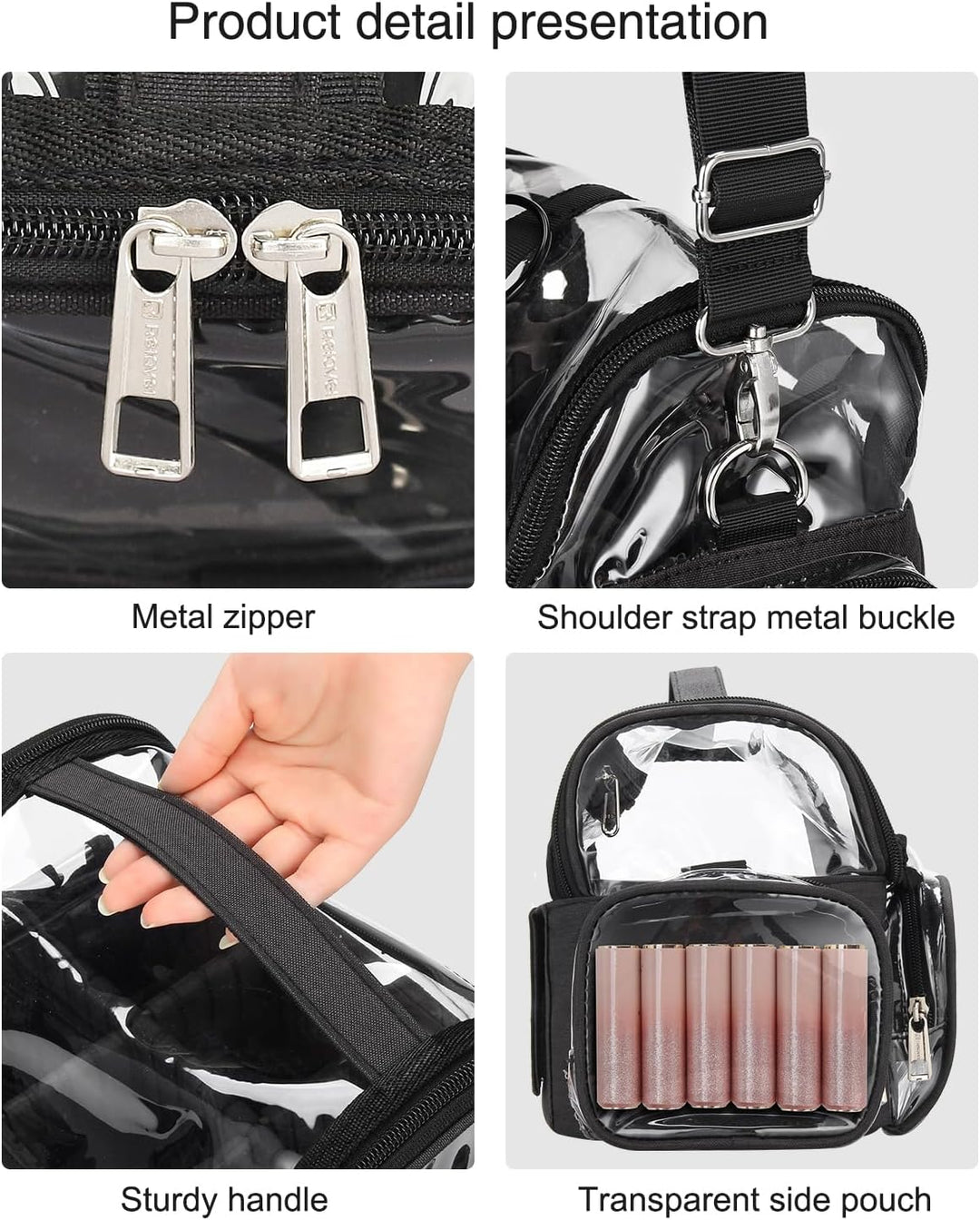 Relavel Make-up Pinsel Tasche, Transparente Kosmetiktasche Portable Grosse Makeup Pinselhalter Profe