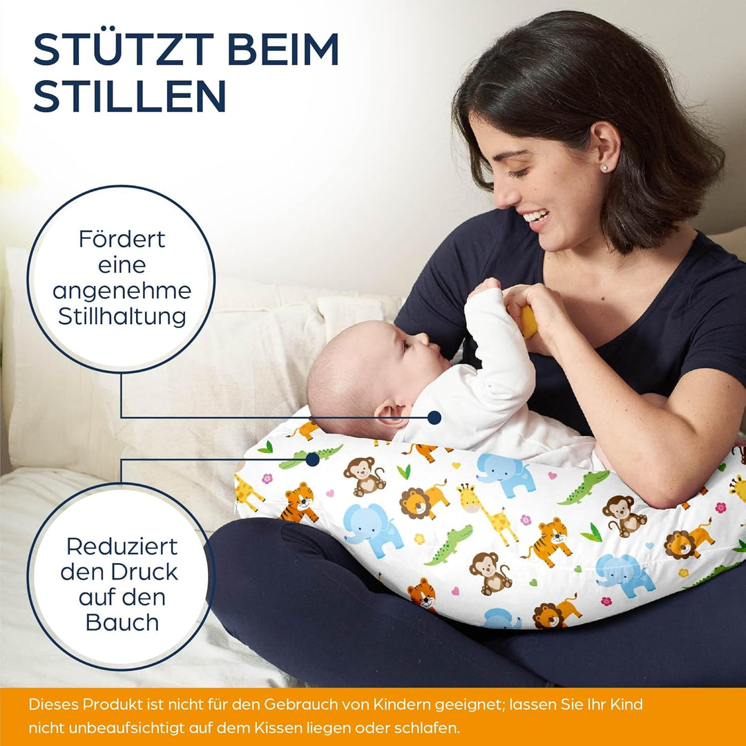 Niimo Stillkissen XXL - Schwangerschaftskissen Seitenschläferkissen mit Bezug - Komfortkissen Erwach