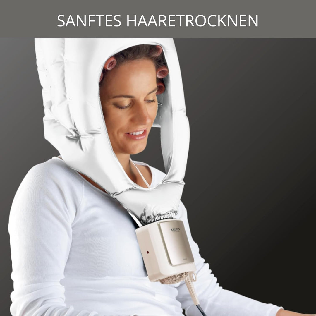 Krups Trockenhaube, 2 Temperaturstufen, Kaltluft-Funktion, Für voluminöses Haar, Langes Kabel, Aufbe