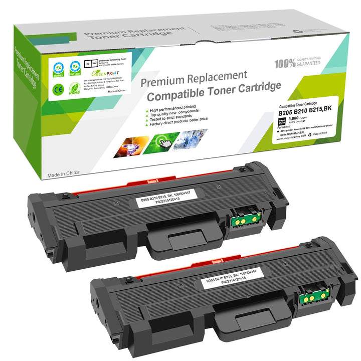 GREENPRINT Kompatible Tonerkartuschen 2 Schwarz B205 B210 B215 Hohe Kapazität 3000 Seiten für Xerox