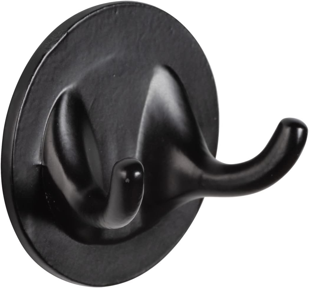 WENKO Turbo-Loc® Badezimmerwischer Bambusa aus Bambus und Edelstahl 24,3 x 17 x 3,5 cm Schwarz, 24,3