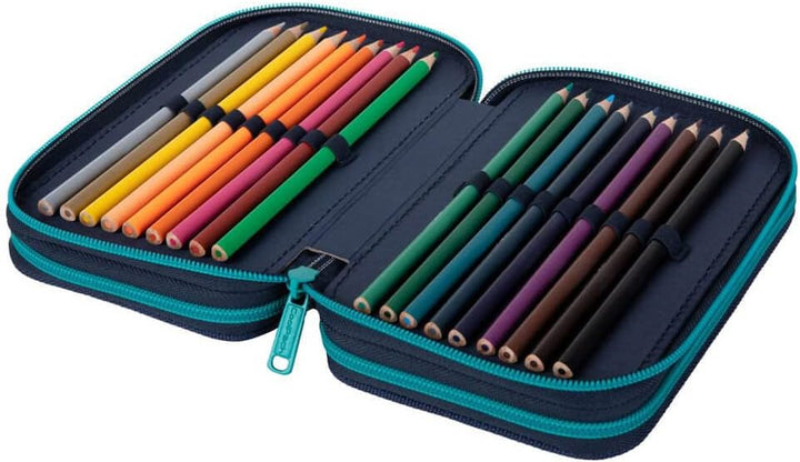 CoolPack XXL Federtasche, federmäppchen Junge, Federmappe gross 44-teilig mit Aufnäher gefüllte Schü