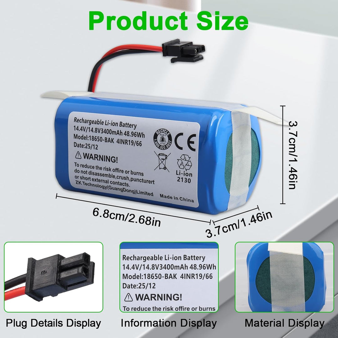 3400mAh Akku Kompatibel mit Kyvol Cybovac L20 E20 E30 E31, RoboVac LR20 LR30 L35 Hybrid LR30 L35 Hyb