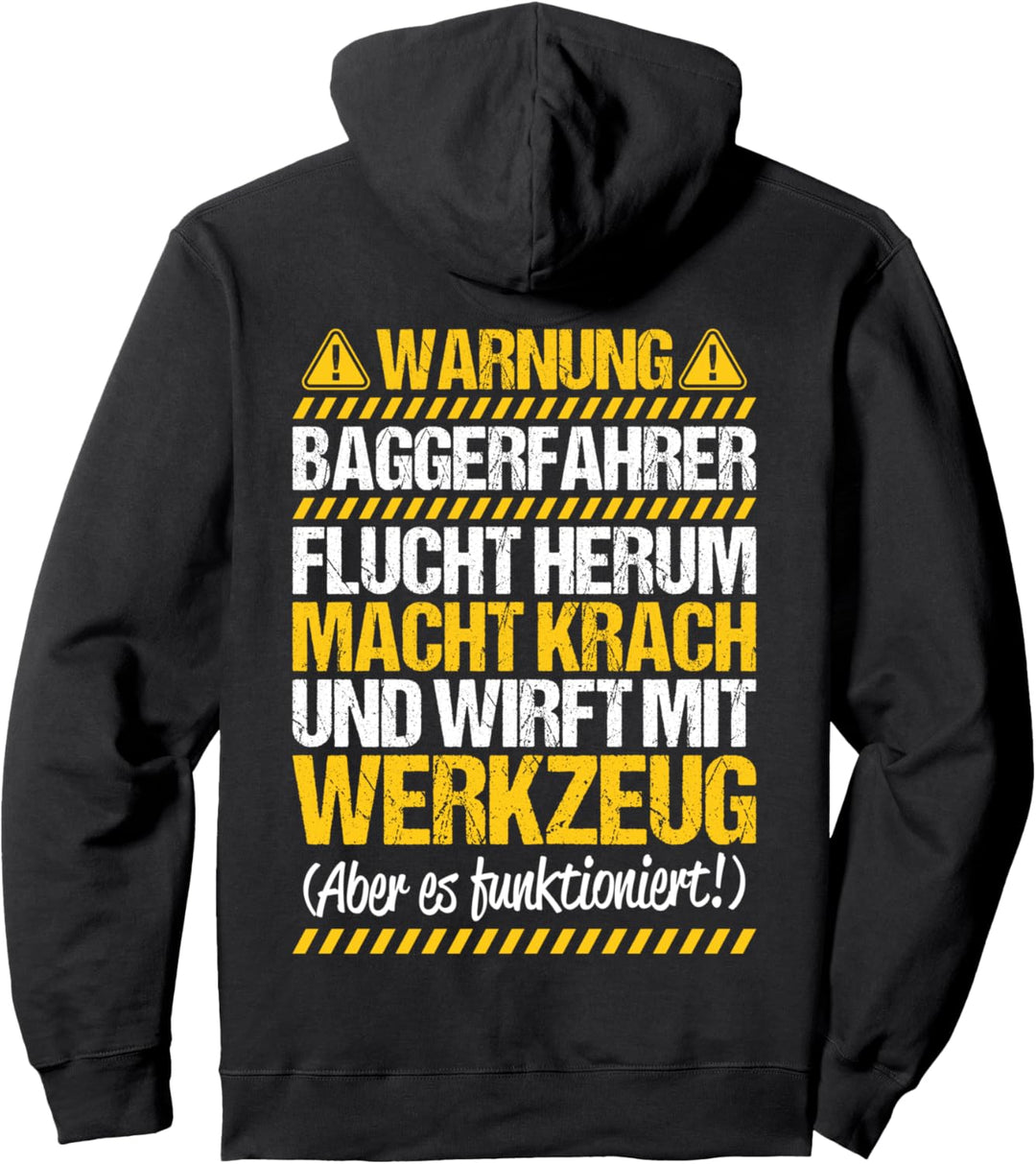 Baggerführer Wirft Mit Werkzeug Bagger Baggerfahrer Pullover Hoodie