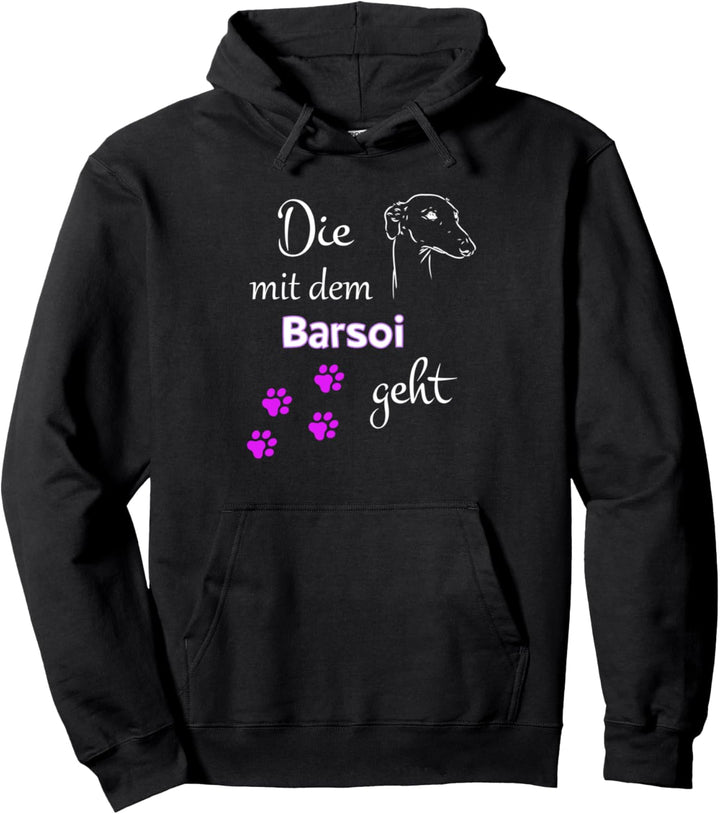 Die mit dem Barsoi geht Damen Hundespruch Pullover Hoodie