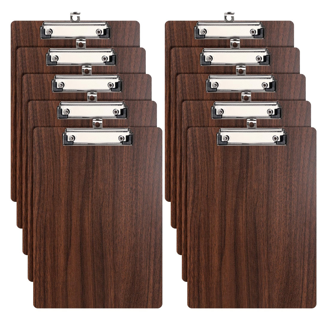 (10 Stück) Klemmbrett Holz A4,Schreibbrett Klemmbretter mit Metalklemme und Aufhängeose, Clipboard S