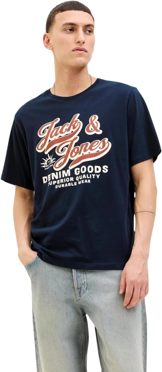 JACK &amp; JONES Herren 5er-Set T-Shirts in verschiedenen Styles, Prints und Farben aus Baumwolle S Regu