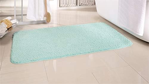 EXKLUSIV HEIMTEXTIL Badvorleger Duschvorleger Badteppich Bettvorleger 65 x 110 cm XL Flausch Aqua, A