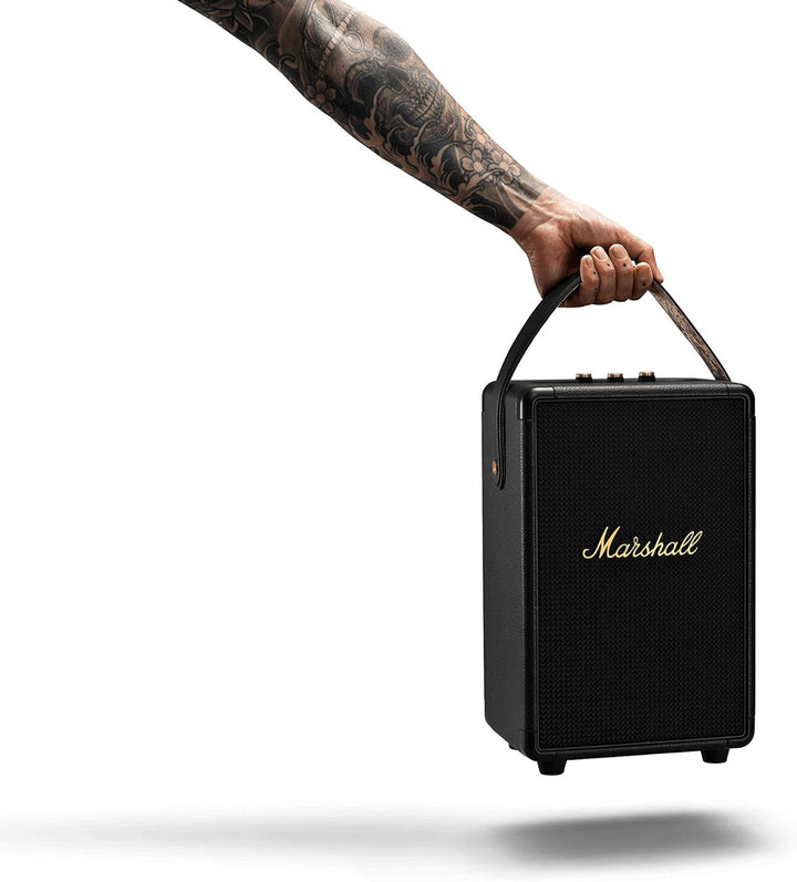 Marshall Tufton Outdoor Tragbarer Bluetooth Partylautsprecher, IPX2 wasserbeständig – Schwarz und Me