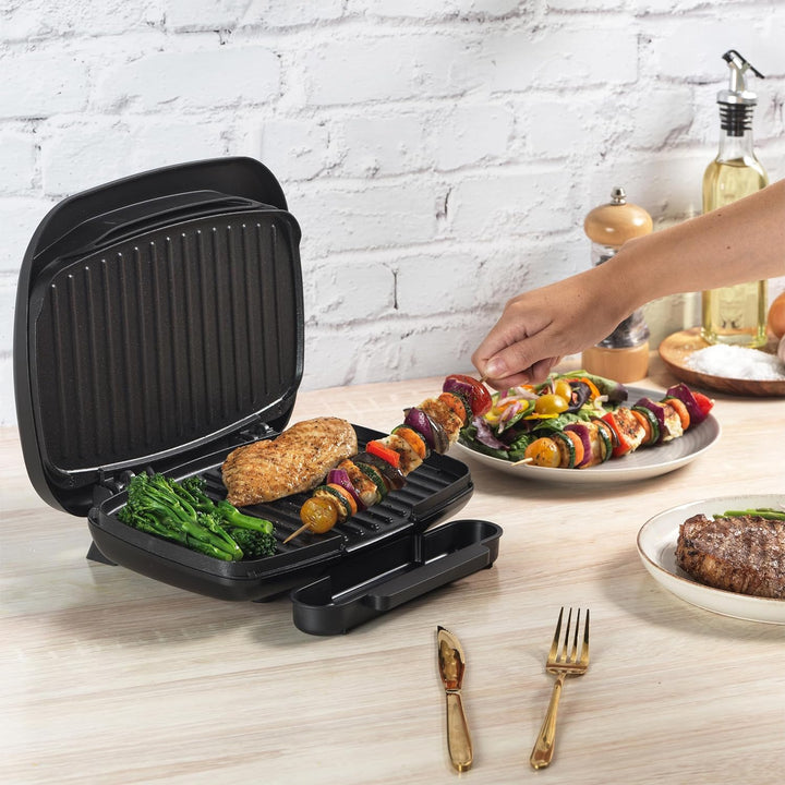 Petra PT4366MBLKVDE Antihaft Gesundheitsgrill - Panini Press mit abnehmbarer Tropfschale, Smartstone